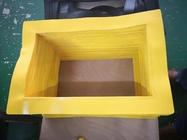 high quality   folded bellows yellow colour used for protect in CNC saw and CNC waterjet cutting machines .