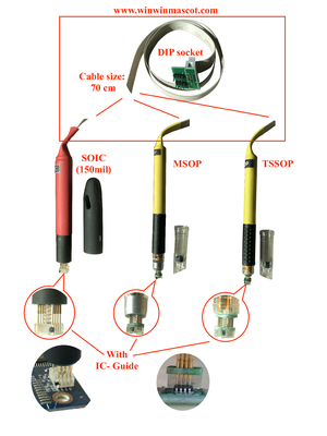 MSOP8 TSSOP8 SOIC 8 KITS pogo pin adapter with guide cap for in-circuit  EEPROM/93CXX /25CXX/24CXX programming carprog