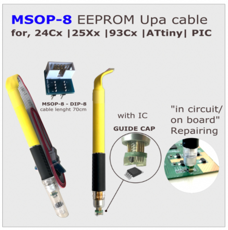 MSOP TSSOP8 pogo pin adapter with light for in-circuit  EEPROM/93CXX /25CXX/24CXX programming/BIOS/FLASH/IC MICRO