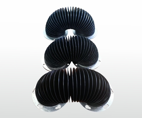 ELASTIC BELLOWS  for lifting tables or round sewn to spiral springs to protect shafts ,columns and spindles used for jet cutting machines laser plasma or water jet